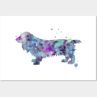 Field Spaniel Dog Watercolor Painting Posters and Art